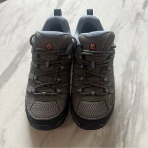 Merrell MOAB Womens Size 7W Waterproof Hiking Shoes Granite Grey Blue Vibram